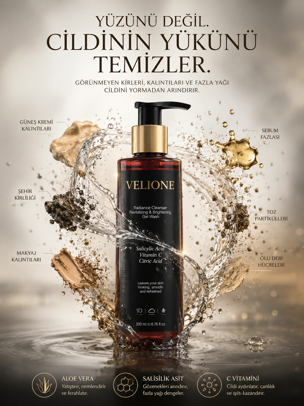 Velione Facial Cleansing Gel - Gentle and Deep Cleansing, Feeling Fresh All Day Long