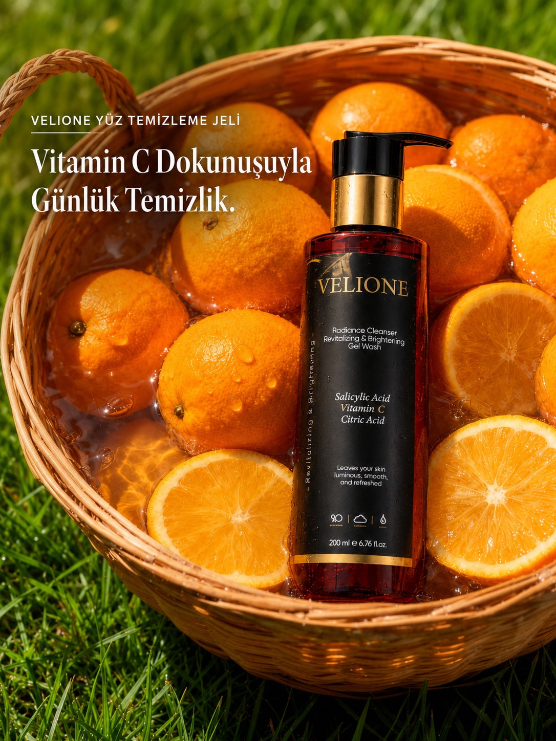 Velione Leke Karşıtı Yüz Temizleme Jeli 200 ml – Cilt Tonu Eşitleyici, Aydınlatıcı Bakım