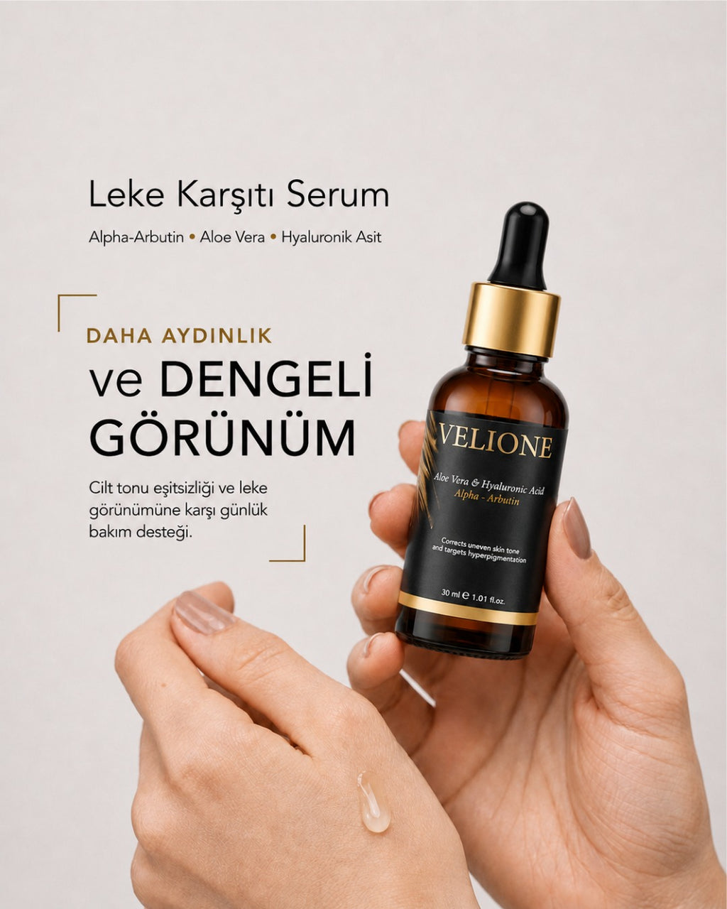 Velione Leke Karşıtı Cilt Serumu 30 ml – Cilt Tonu Eşitleyici & Aydınlatıcı Bakım