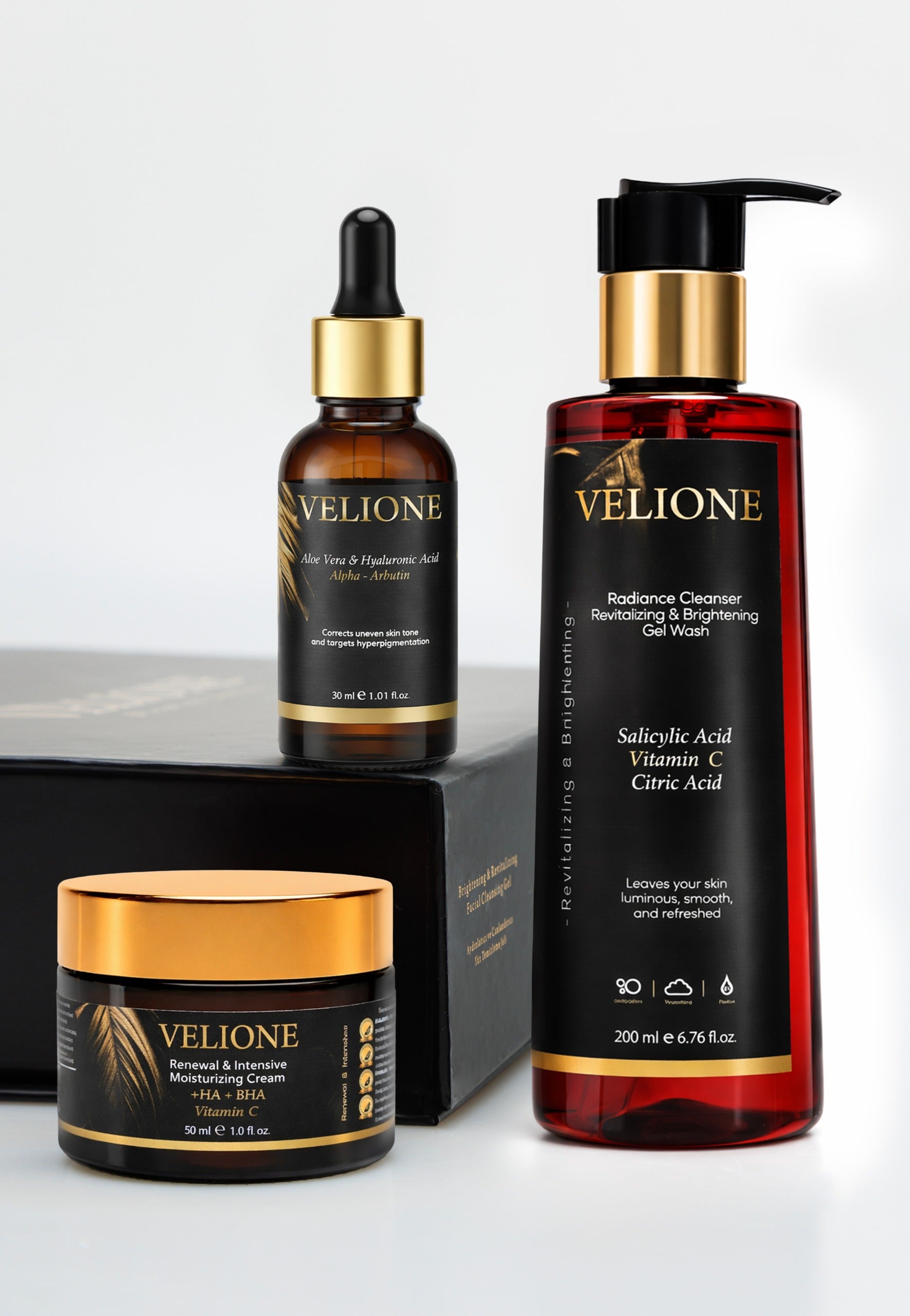 Velione Leke Serisi - Özel Set - Yüz Yıkama Jeli, Serum, Krem