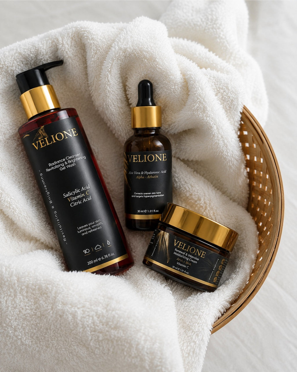 Velione Leke Serisi - Özel Set - Yüz Temizleme Jeli, Serum, Krem