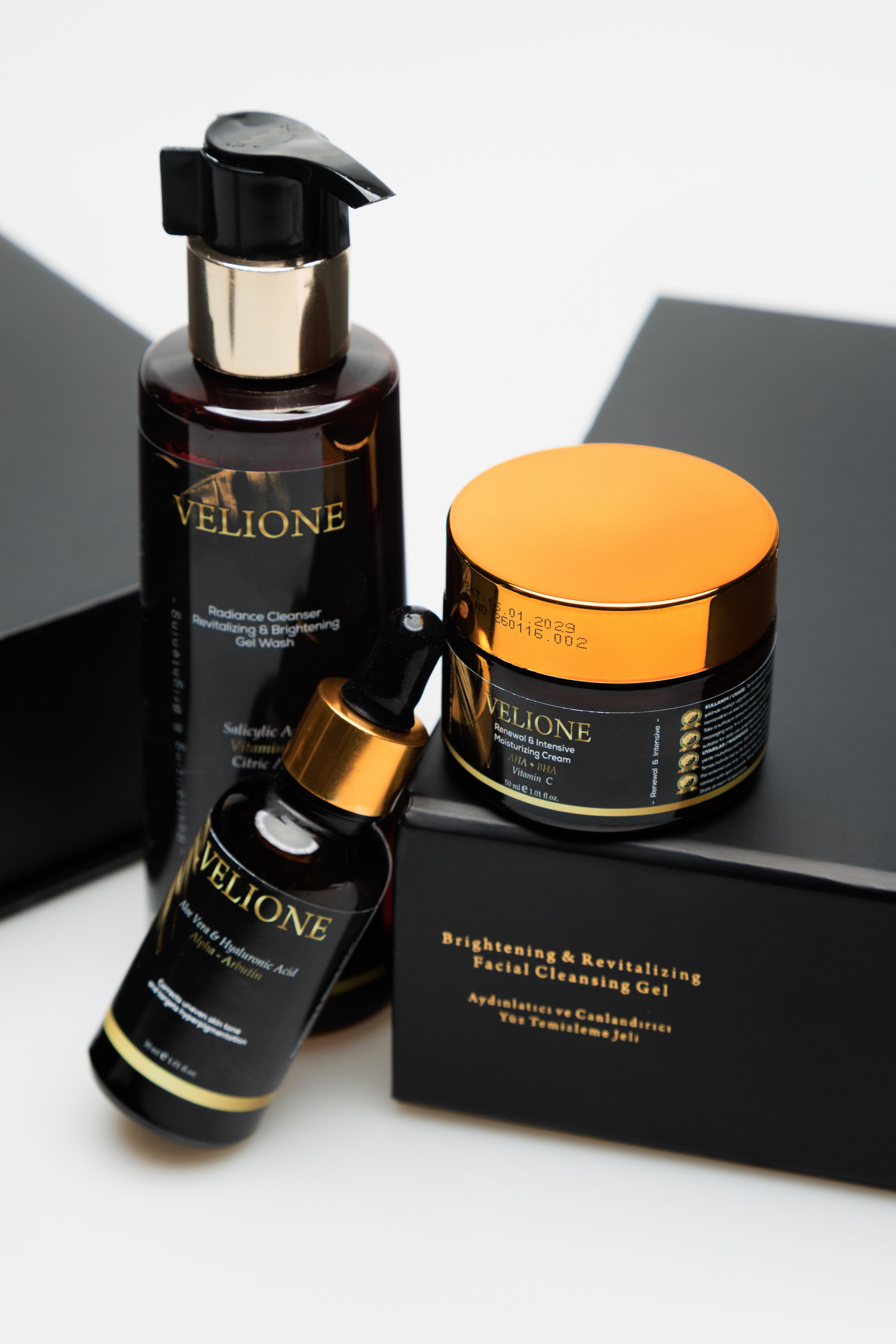 Velione Leke Serisi - Özel Set - Yüz Yıkama Jeli, Serum, Krem